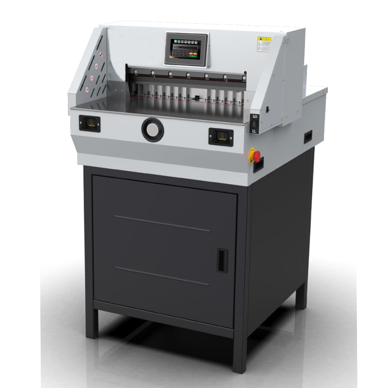 E490T Electric Paper Cutter 19 Inch for heavy duty document trimming and commercial print shop use.