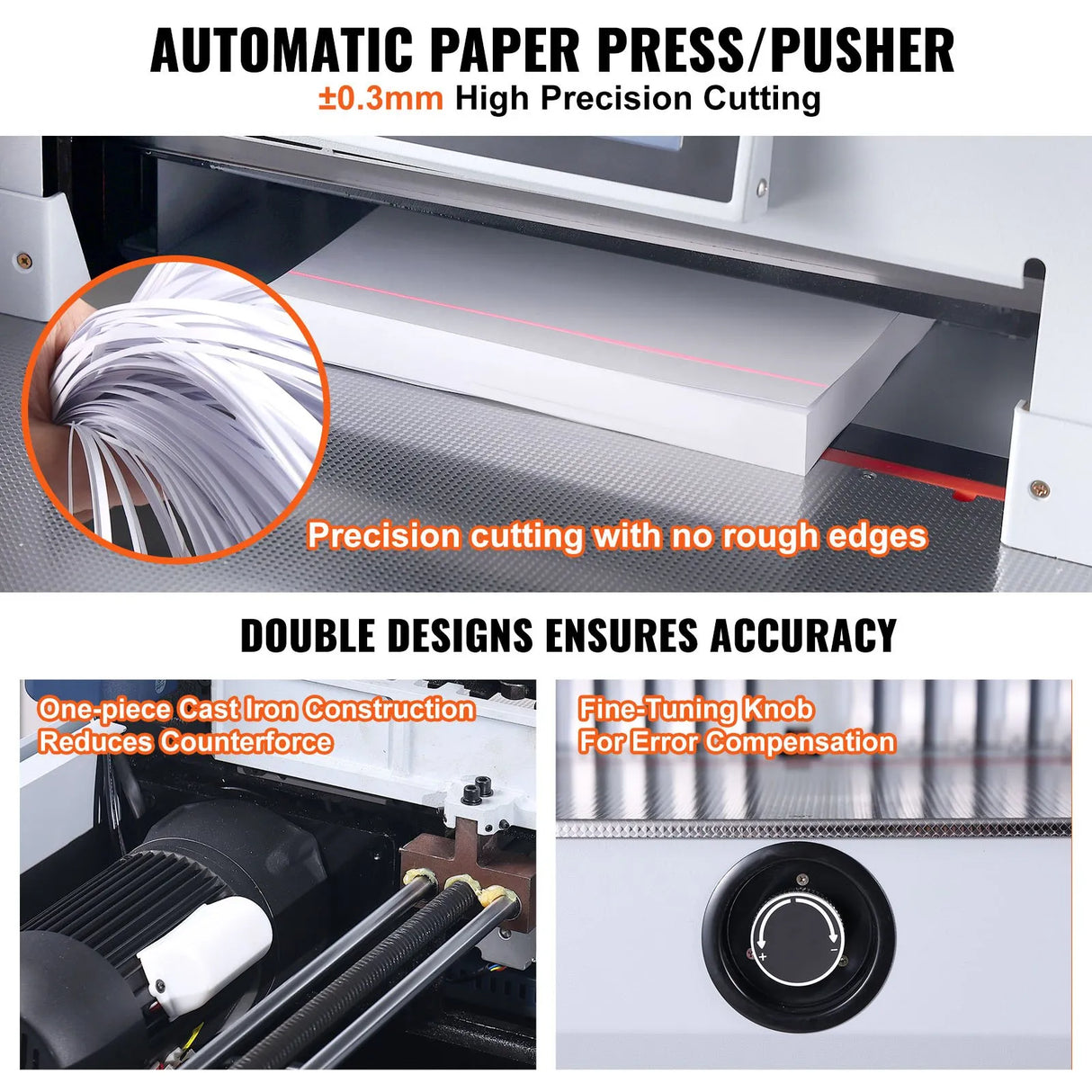 E490T 19 Inch Electric Paper Cutter for mass flyer production and commercial copy center trimming.