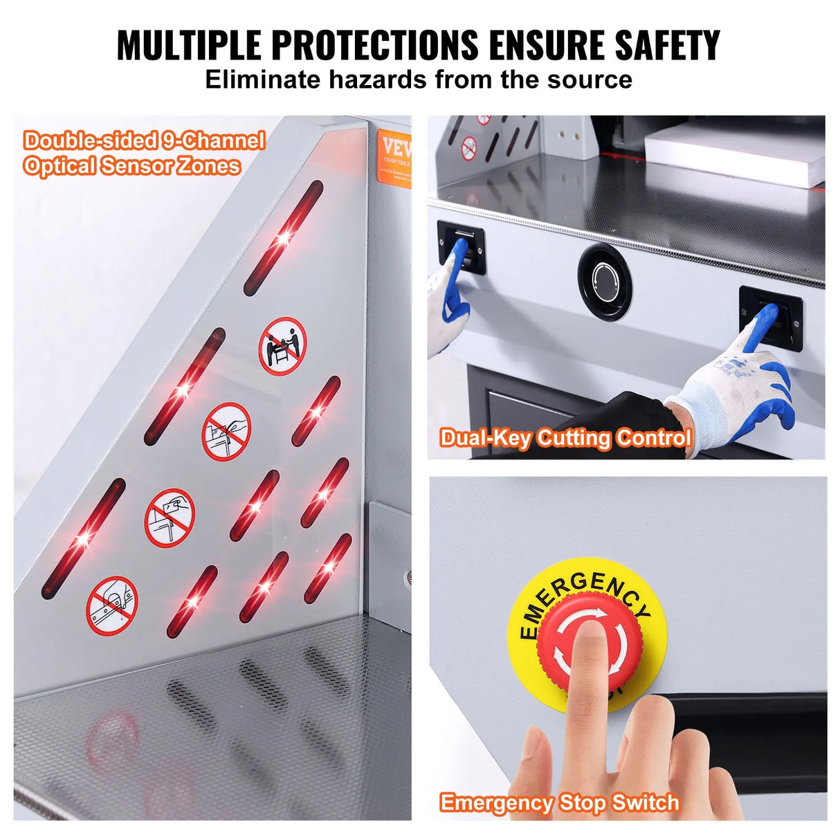 E490T Electric Paper Cutter 19 Inch for exact document sizing in demanding industrial print production.