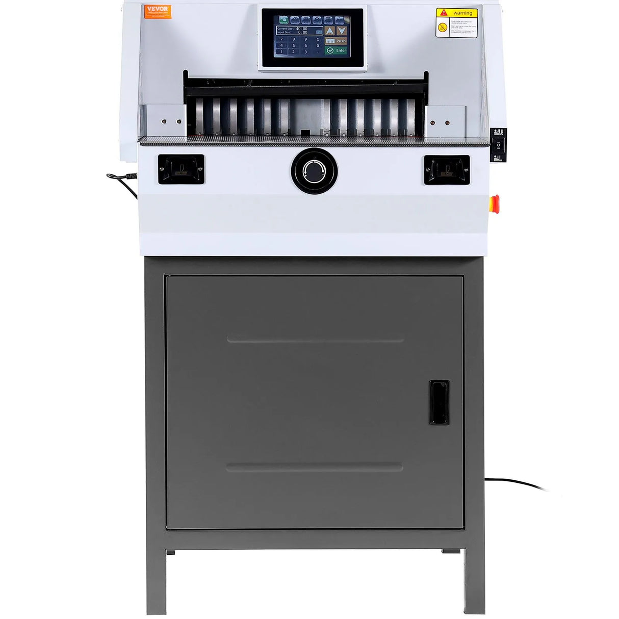 19 Inch E490T Heavy Duty Guillotine for continuous commercial paper sizing and custom cardstock trimming.
