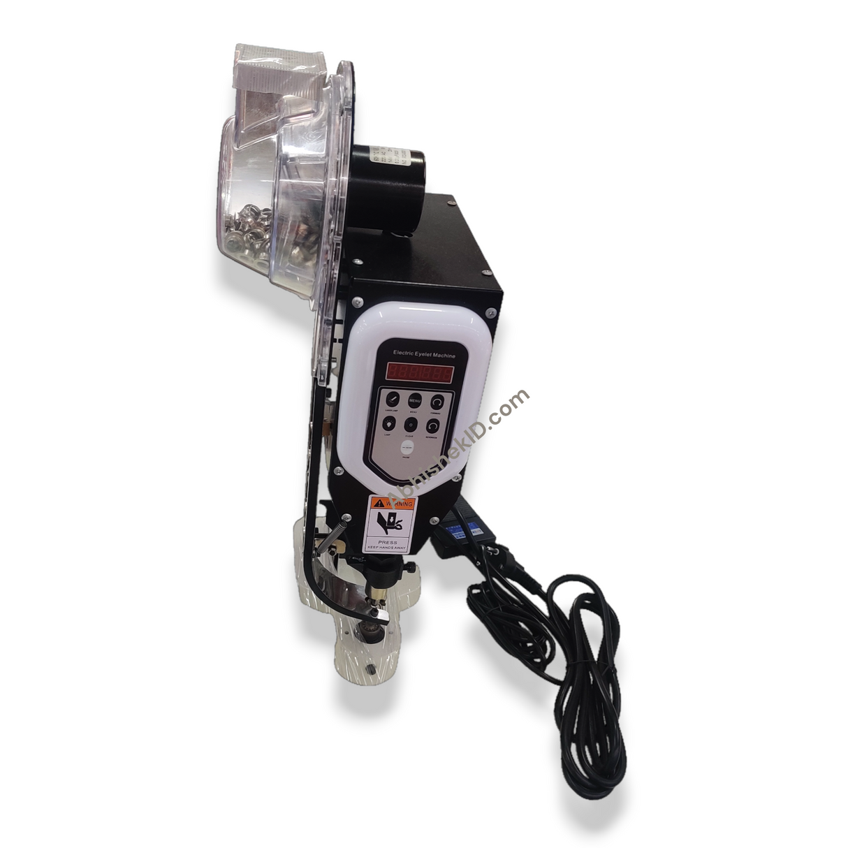 10mm Electric Grommet Press Machine continuous operation motor for bulk garment manufacturing lines