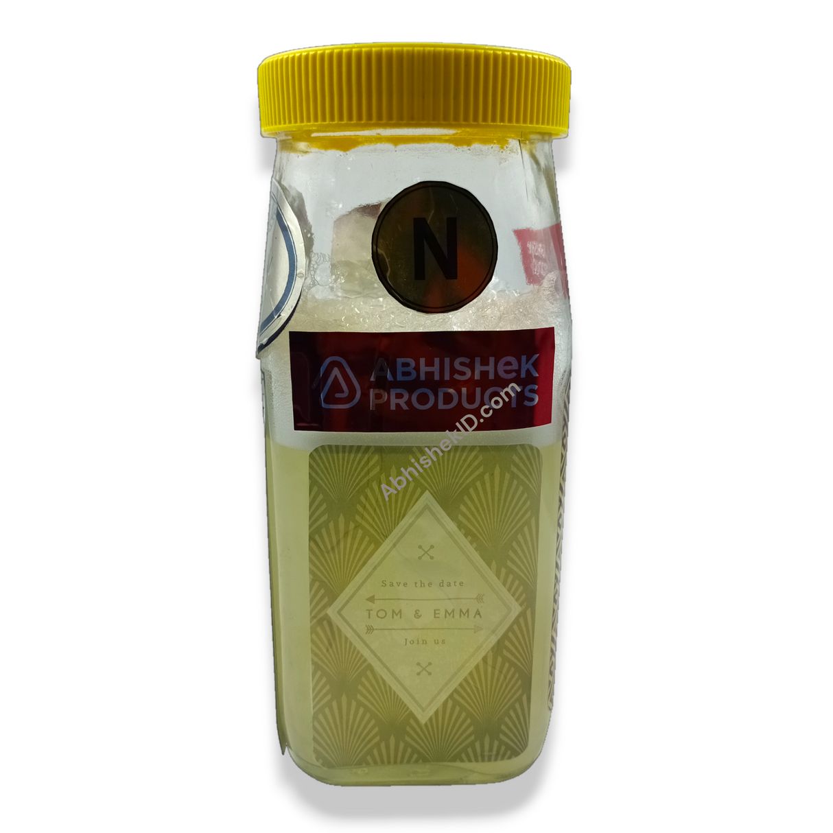 A4 Gold Promojet Sticker wrapping luxury essential oil bottles for natural wellness product lines