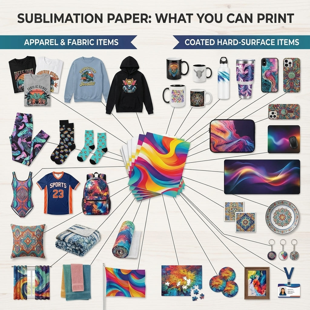 A4 Sublimation Paper 100 GSM for hard surface mug and ceramic printing in retail environments.