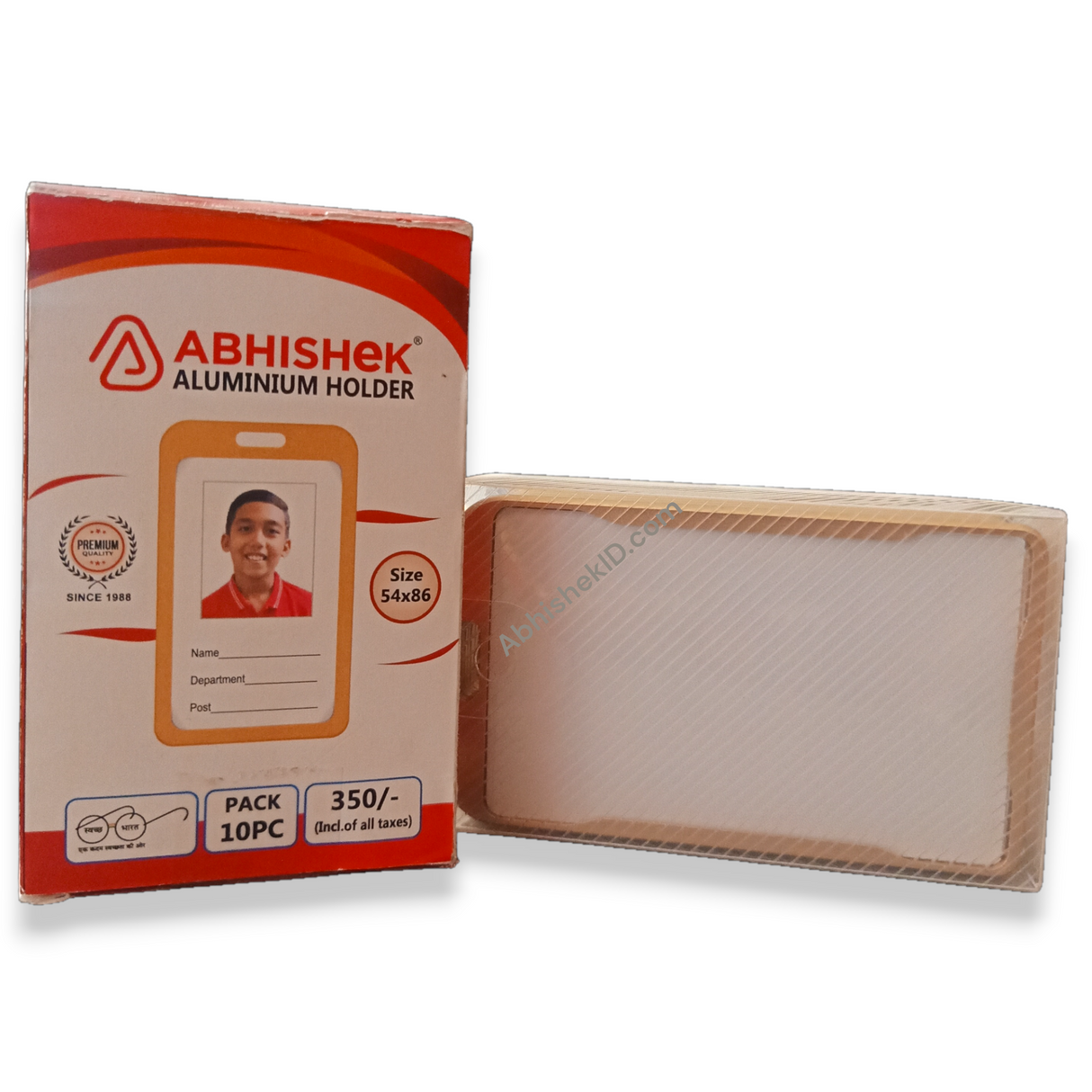 Aluminium Golden ID Card Holder robust metal sleeve for ID card printing suppliers.