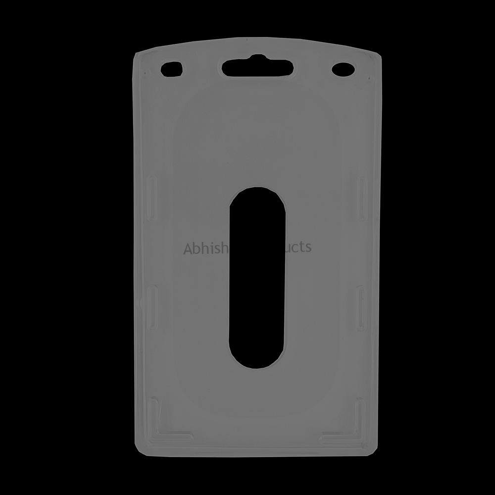 H133 Crystal Elite Vertical PVC ID Card Holder displaying student identification for university campus security protocols.