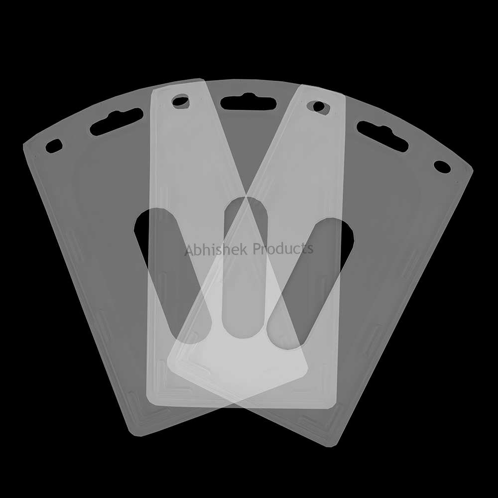 H133 Crystal Elite Vertical PVC ID Card Holder protecting medical staff credentials in healthcare facilities.