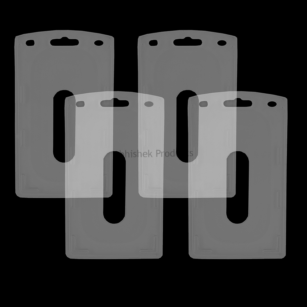 H133 Crystal Elite Vertical PVC ID Card Holder securing standard proximity cards for corporate building entry.