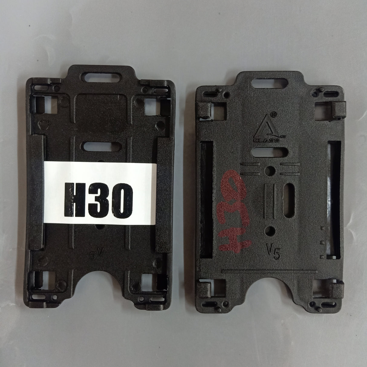 H30 Black 54x86mm PVC Access Card Holder organizing identity credentials for logistics personnel tracking.