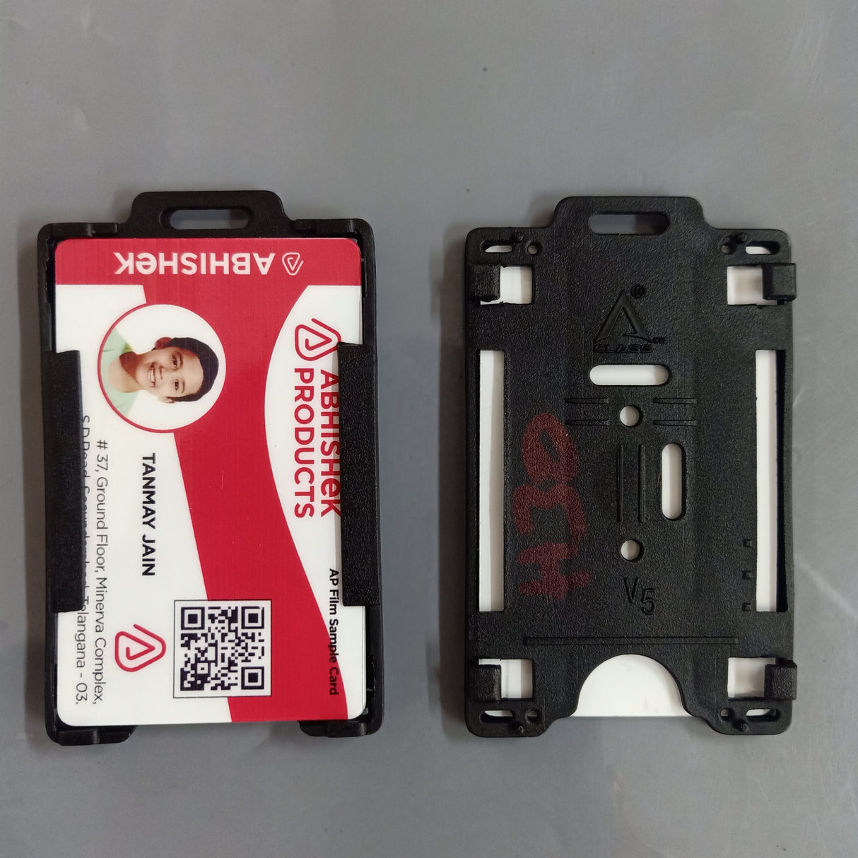 H30 Black 54x86mm PVC Access Card Holder for commercial building security and employee identification.