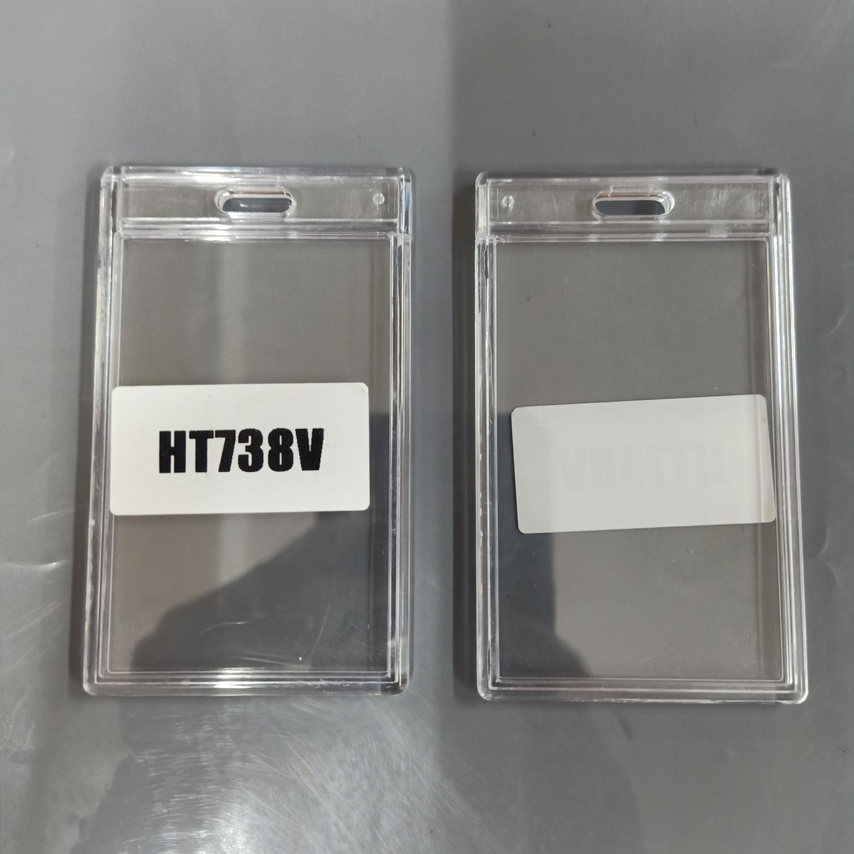 T738V Crystal Locking Card Holder for visitor passes and enterprise security badge compliance