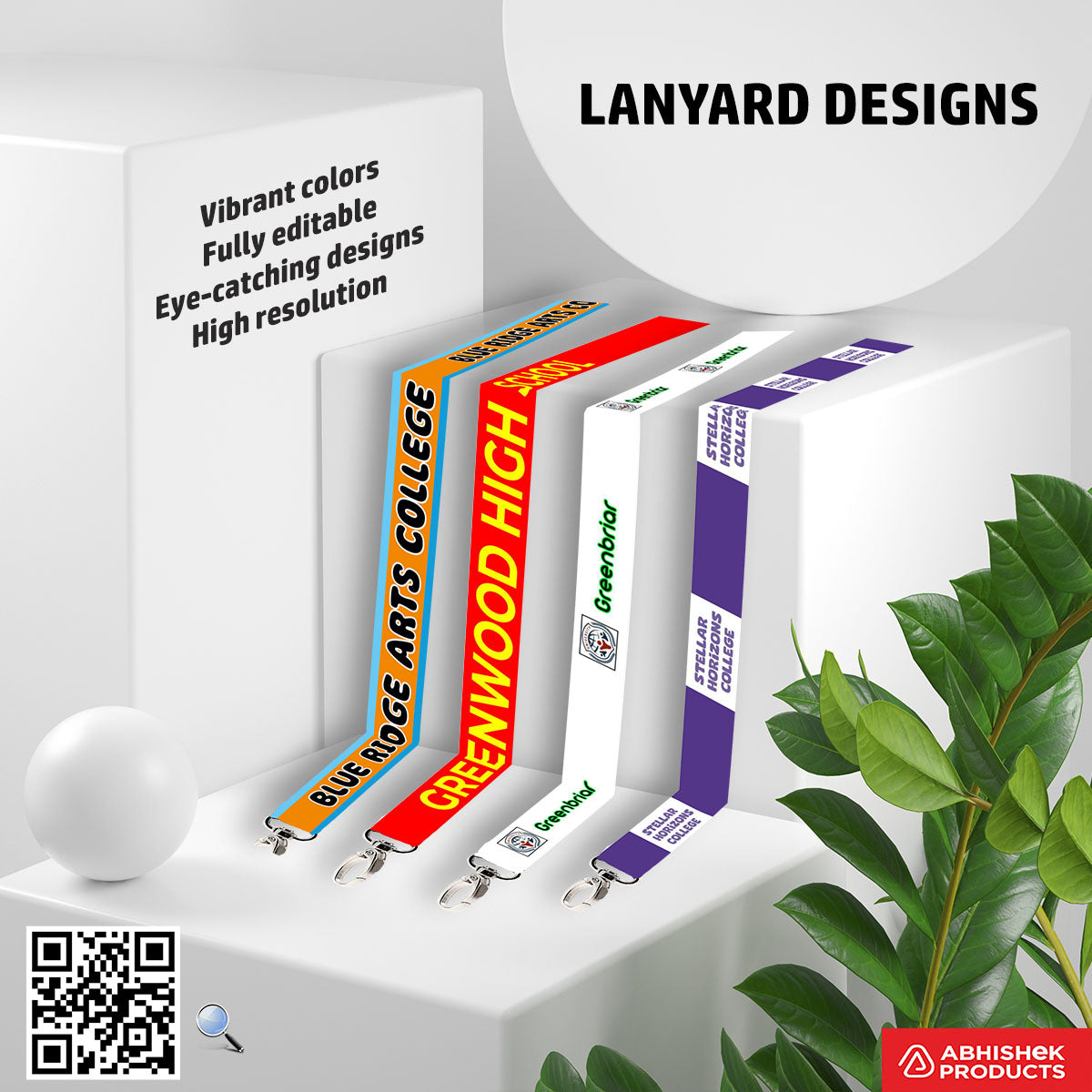 Floral pattern ID card lanyard design