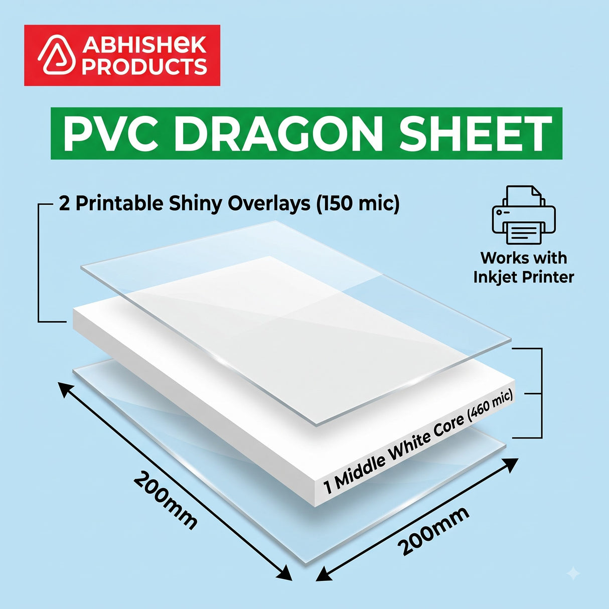 A4 PVC dragon sheet 760 micron core and overlay stack for ID card fusing by AbhishekID