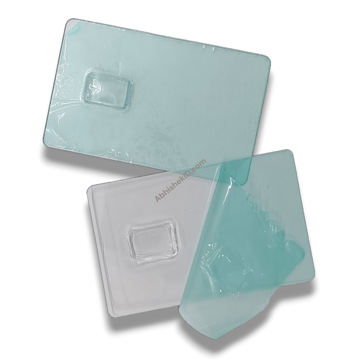 Rectangle Coin Card Blister Caps 54x86mm for mint coin encapsulation and bulk coin collecting supplies.