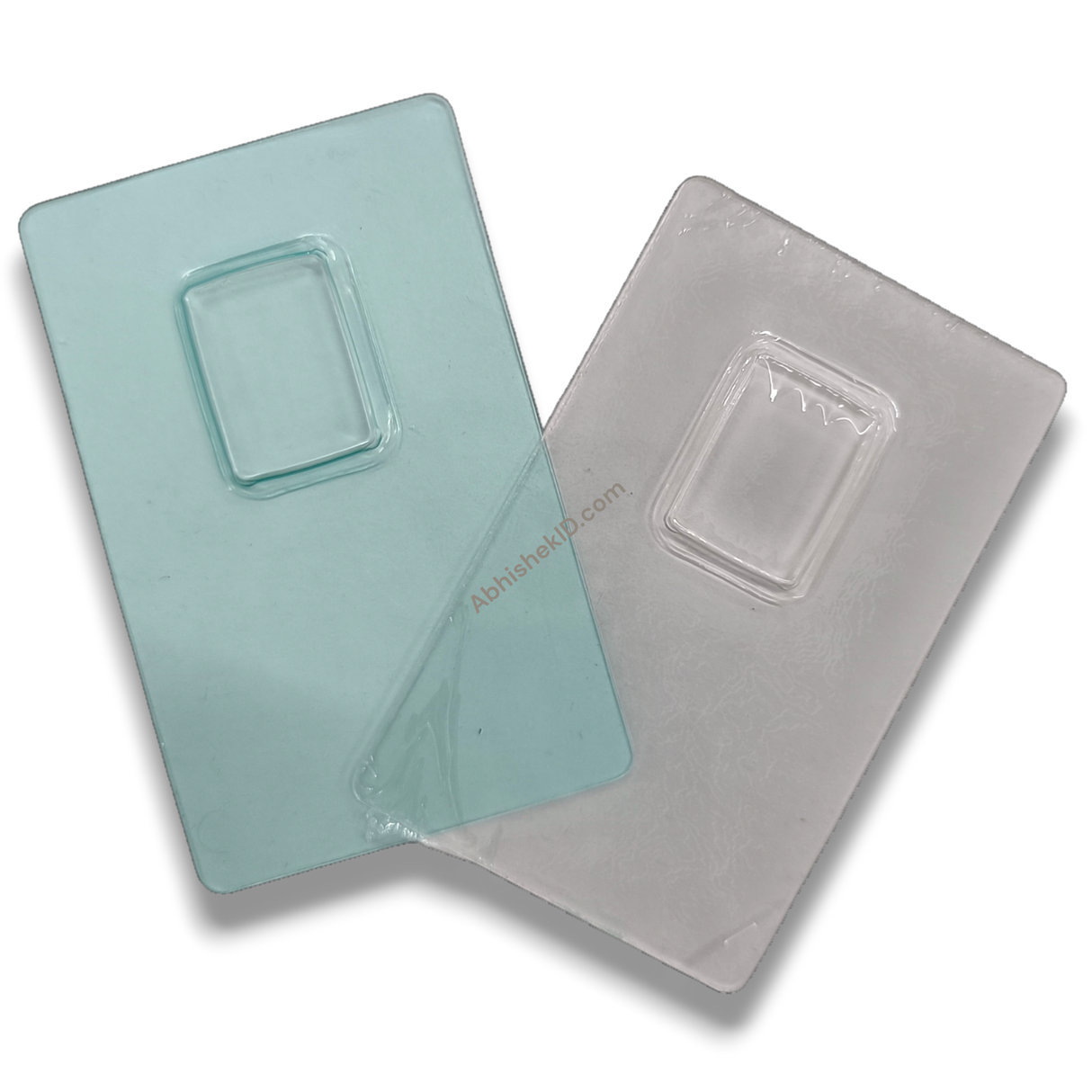 Rectangle Coin Card Blister Caps 54x86mm for dealer showroom presentation and transparent coin protective cases.