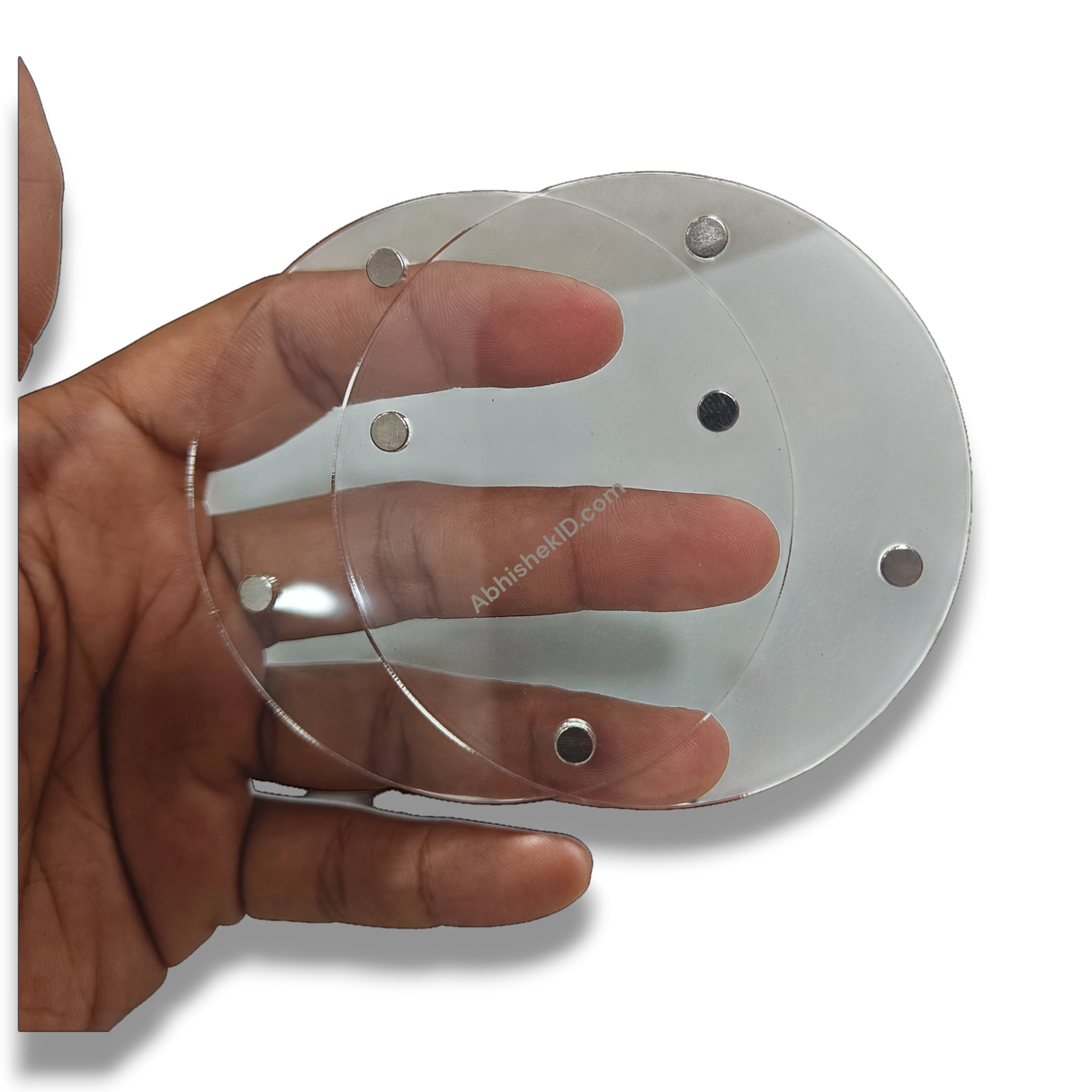 Acrylic Magnet Round Photo Frame – Round Fridge Magnet Frame 7.8x7.8 cm (Without Print)