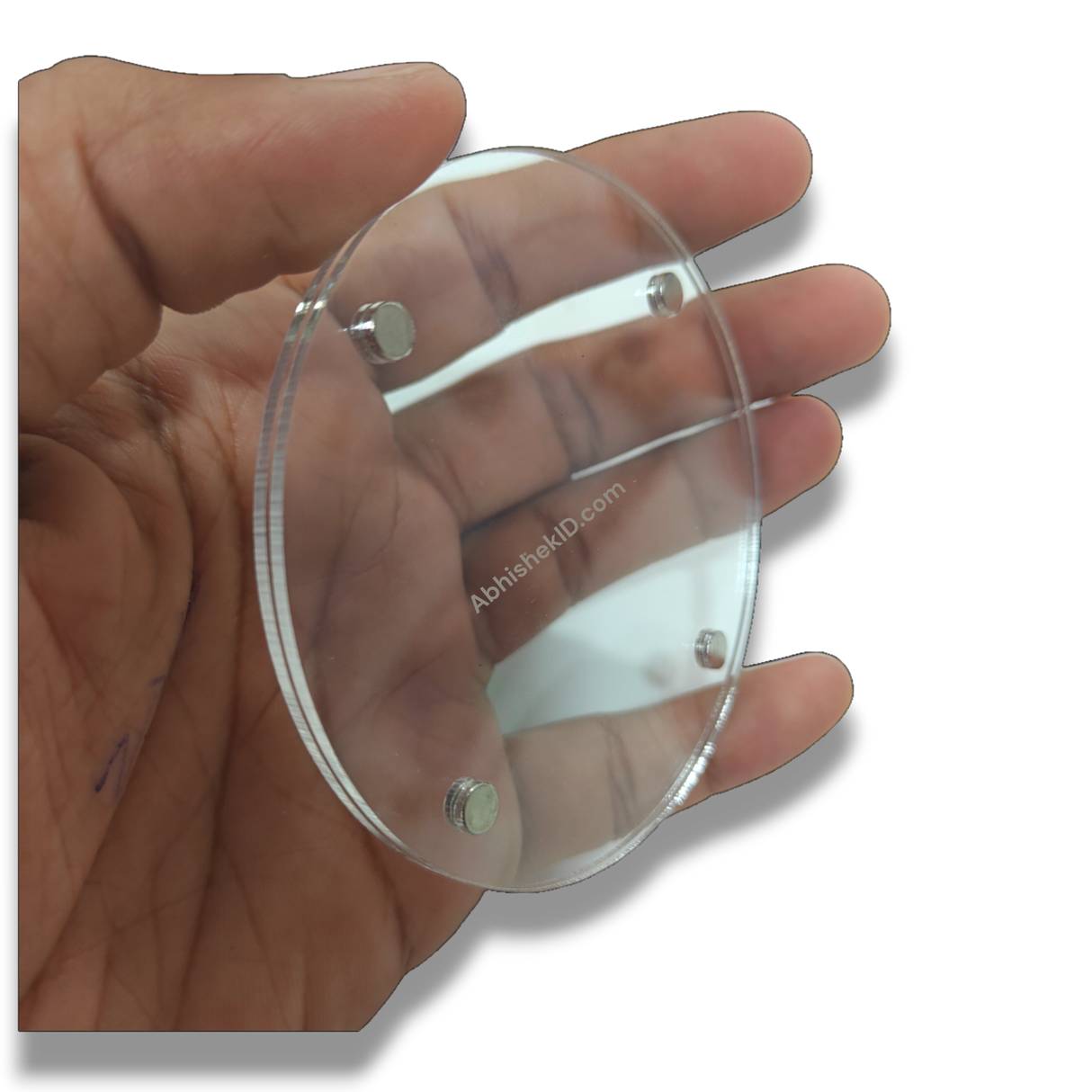 Acrylic Magnet Round Photo Frame – Round Fridge Magnet Frame 7.8x7.8 cm (Without Print)