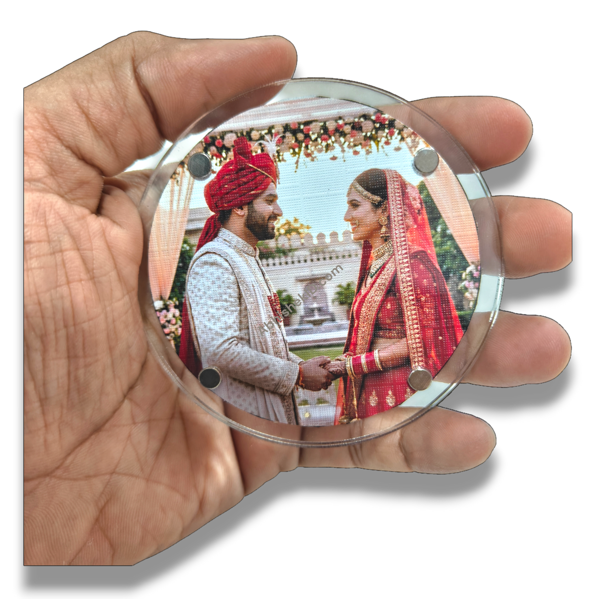 Acrylic Magnet Round Photo Frame – Round Fridge Magnet Frame 7.8x7.8 cm (Without Print)
