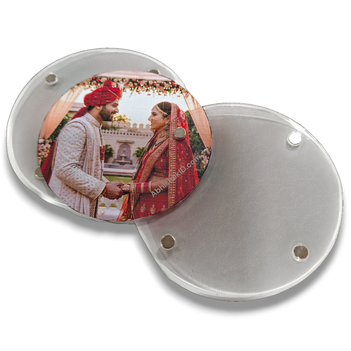 Acrylic Magnet Round Photo Frame – Round Fridge Magnet Frame 7.8x7.8 cm (Without Print)