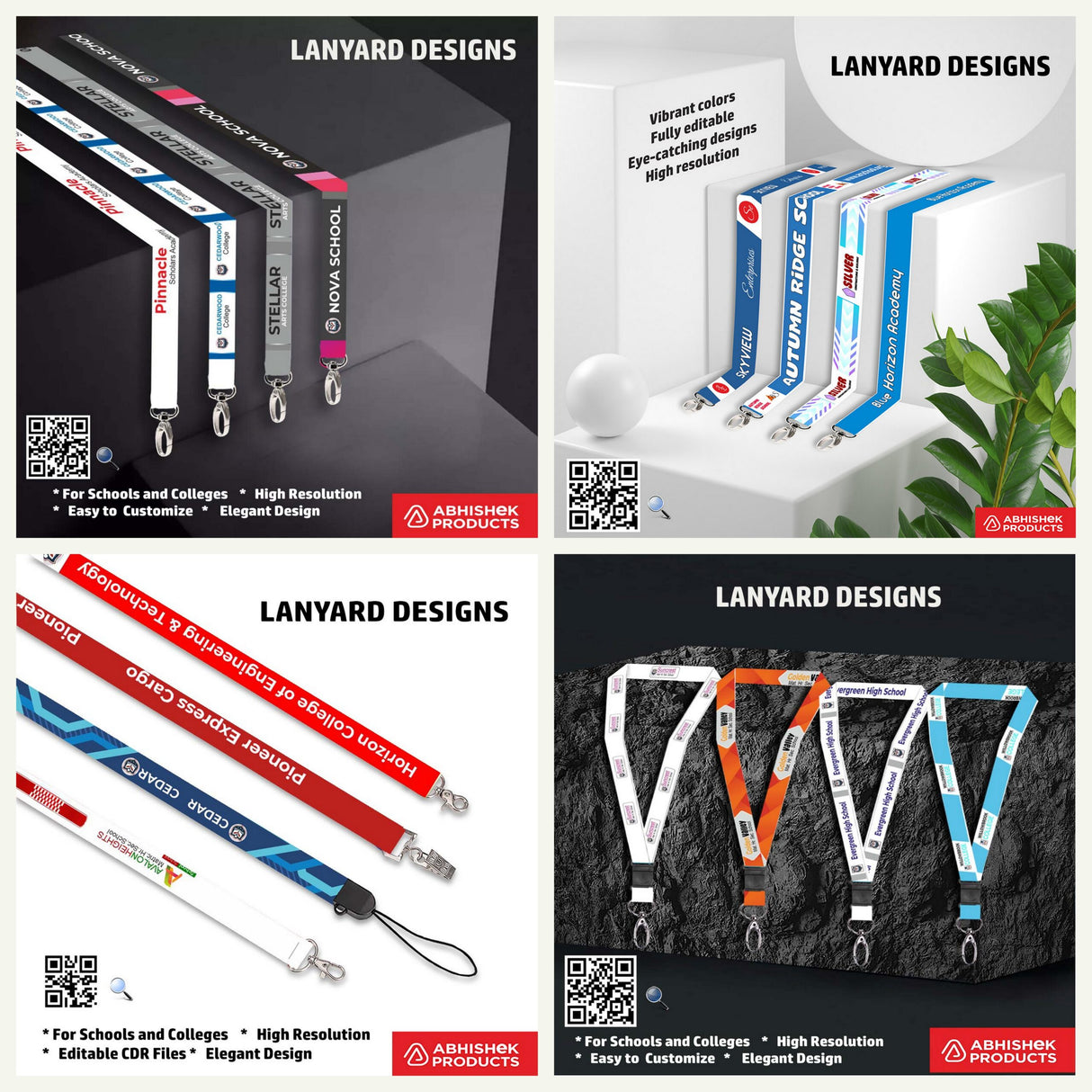 Jumbo Pack Lanyard Designs for ID Card CorelDRAW Templates Design Files – CDR v11 Templates Files