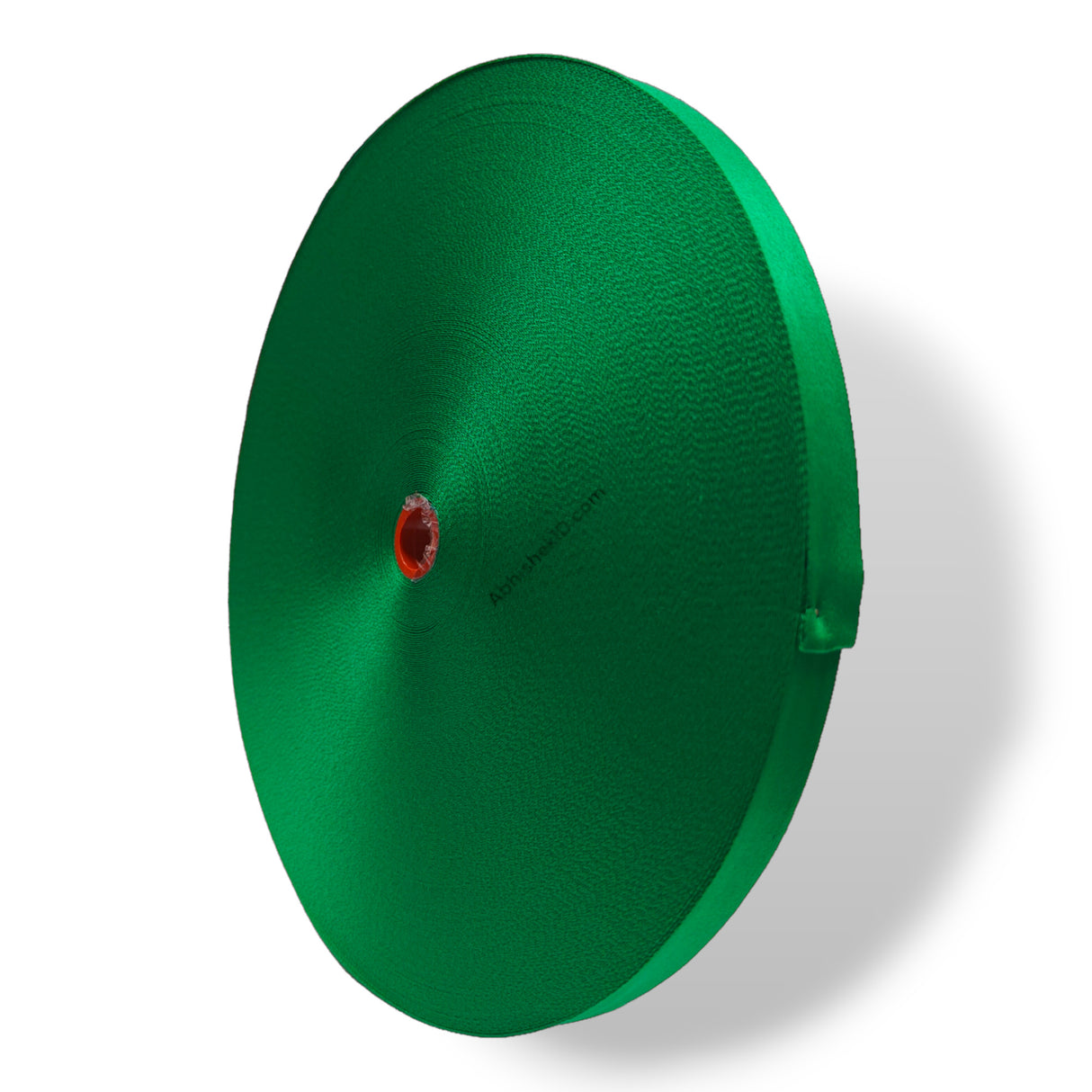 Screen printable parrot green 12mm Colour Satin Roll for commercial event badge lanyard manufacturing.