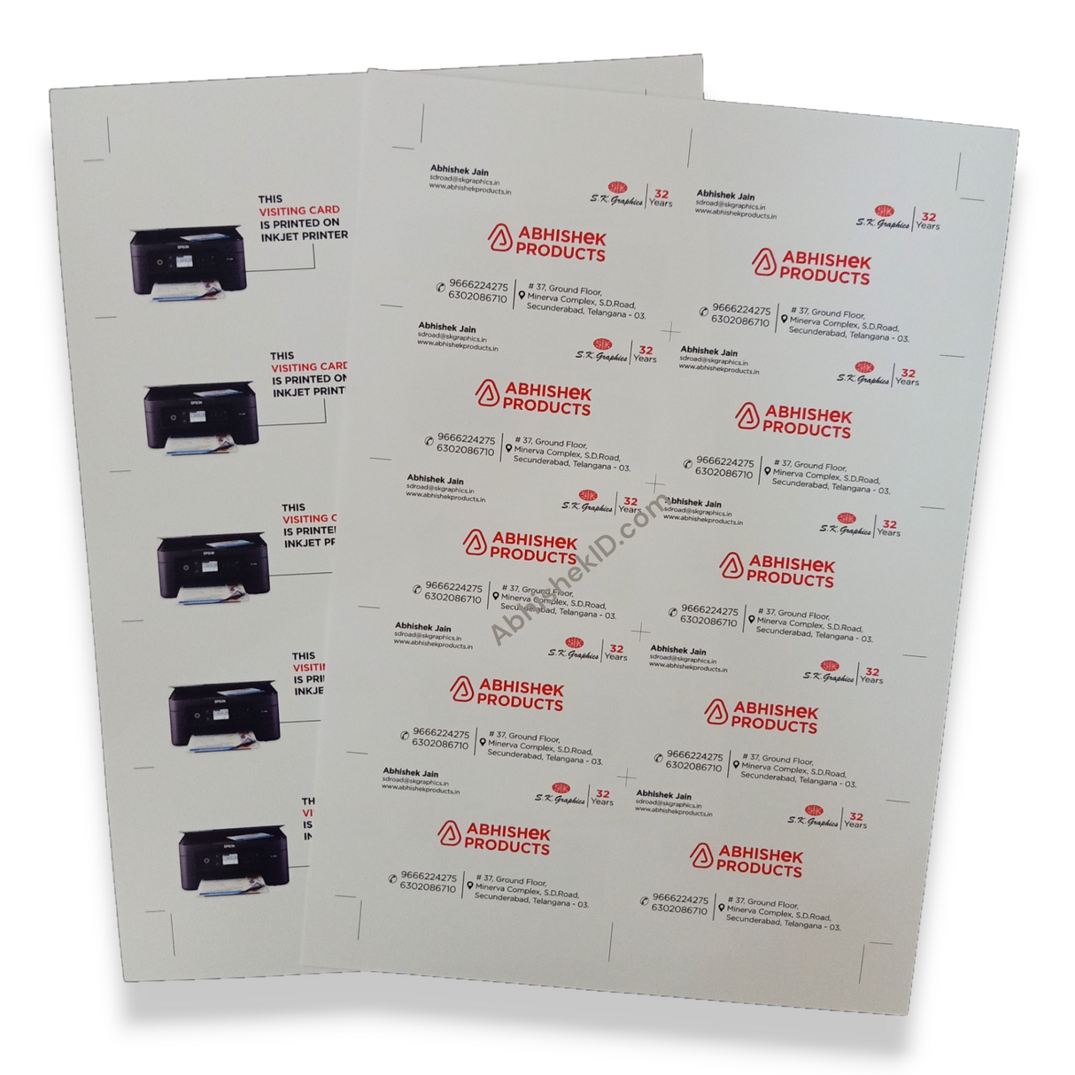 A4 Visiting Card Powder Sheet 270 GSM for inkjet double sided printing in corporate offices