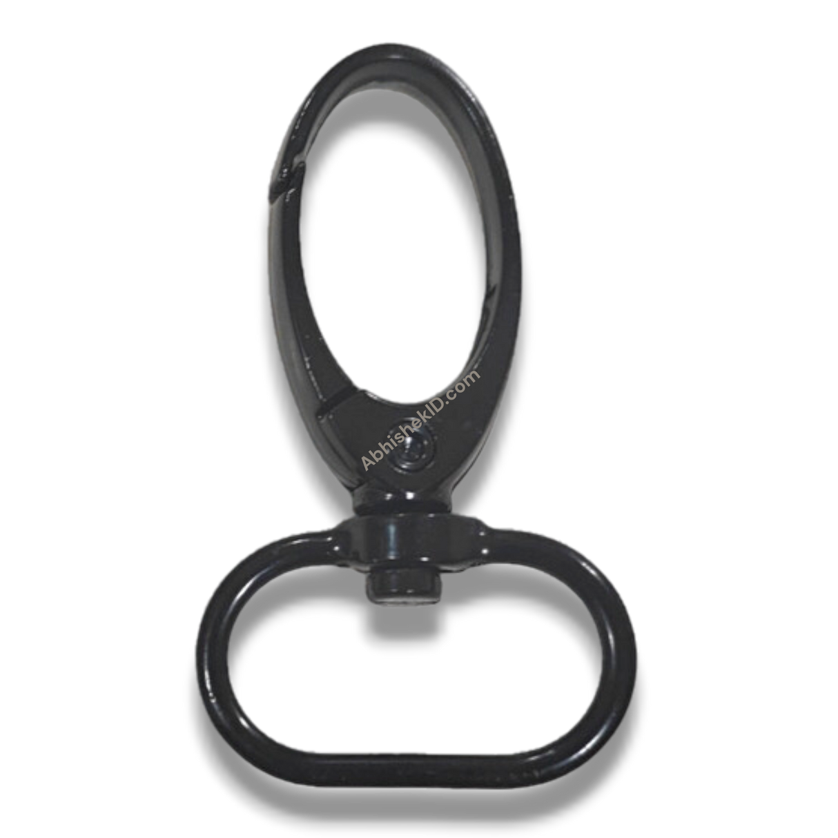 Premium black 20mm metal fish hook for ID card lanyards, durable swivel clasp for secure badge holder attachment.