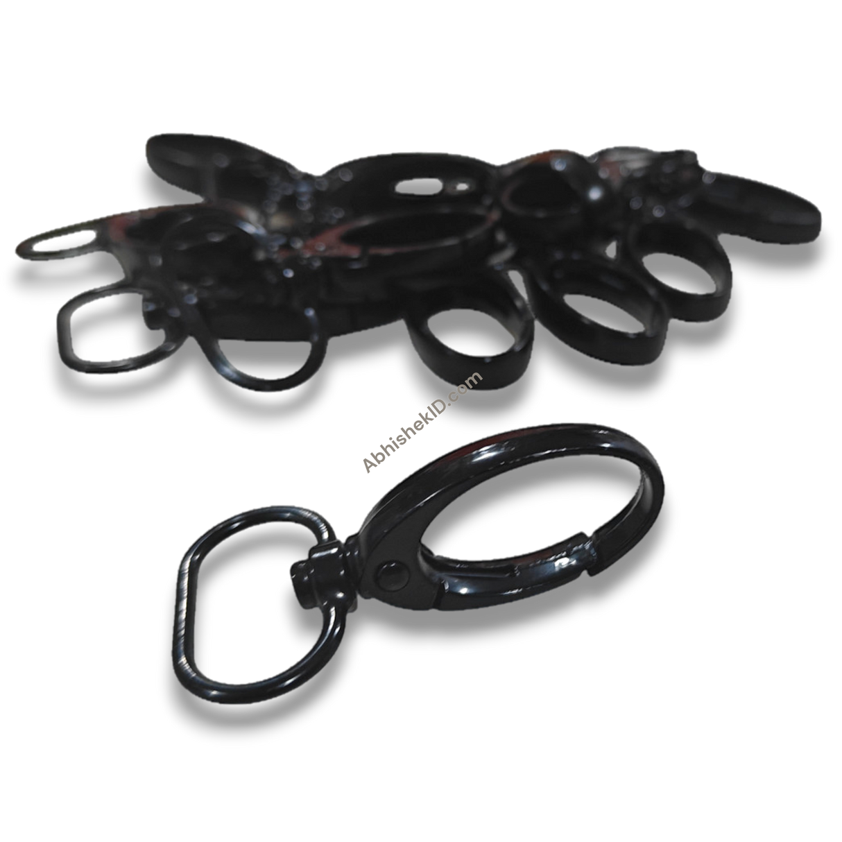 Premium Black 20mm Fish Hook metal swivel clip for ID card lanyards and badge holder attachments.