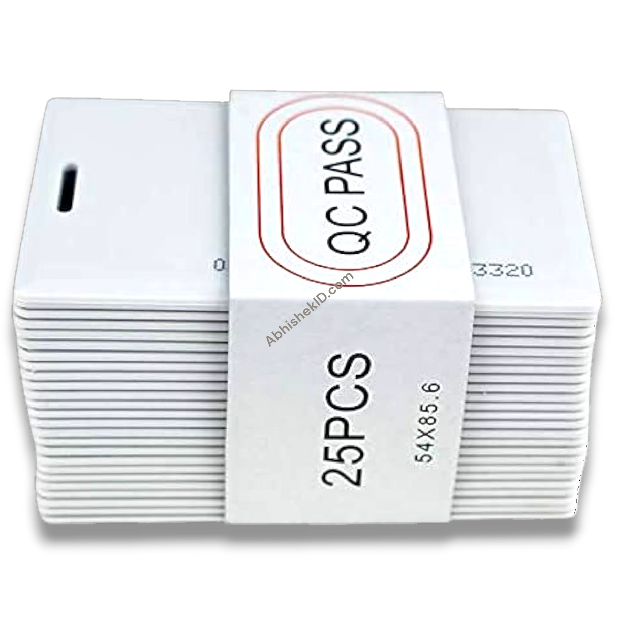 White plastic RFID Thick Cards 125kHz for Attendance and Access Control, stack of 25 cards with slot punch.