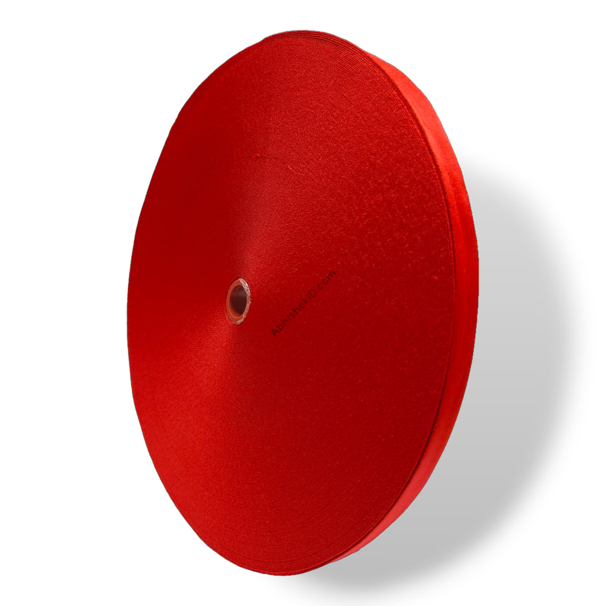 Spooled layout of red 12mm Colour Satin Roll for commercial bulk ID card printing.