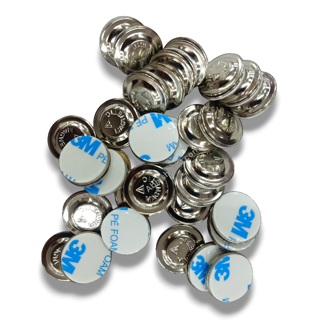 రౌండ్ మాగ్నెట్ 20 మిమీ నియోడైమియమ్ అడెసివ్ బ్యాకింగ్ - నేమ్ ప్లేట్లు మరియు బ్యాడ్జ్ల కోసం సెట్లు