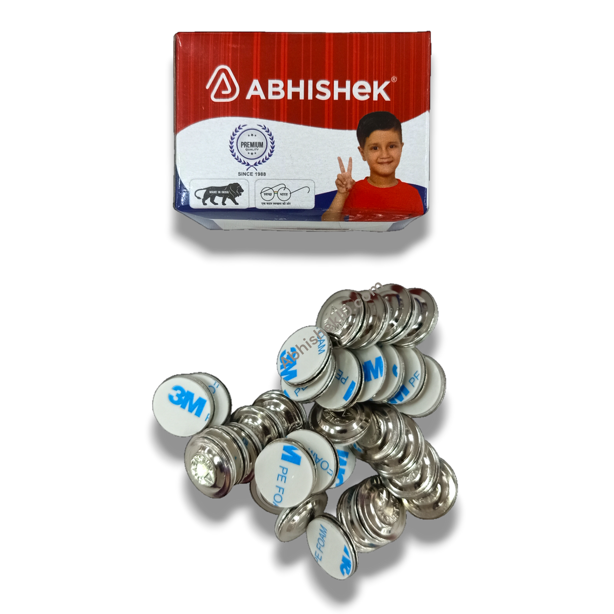 రౌండ్ మాగ్నెట్ 20 మిమీ నియోడైమియమ్ అడెసివ్ బ్యాకింగ్ - నేమ్ ప్లేట్లు మరియు బ్యాడ్జ్ల కోసం సెట్లు