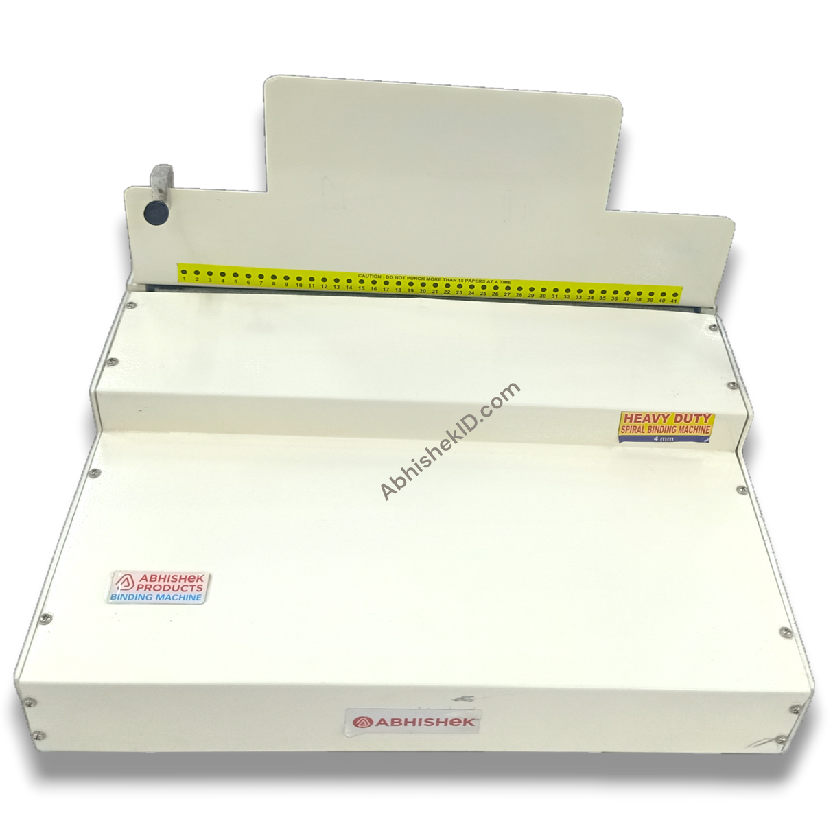Front angle view of 4mm Spiral Binding Machine for heavy duty office use.