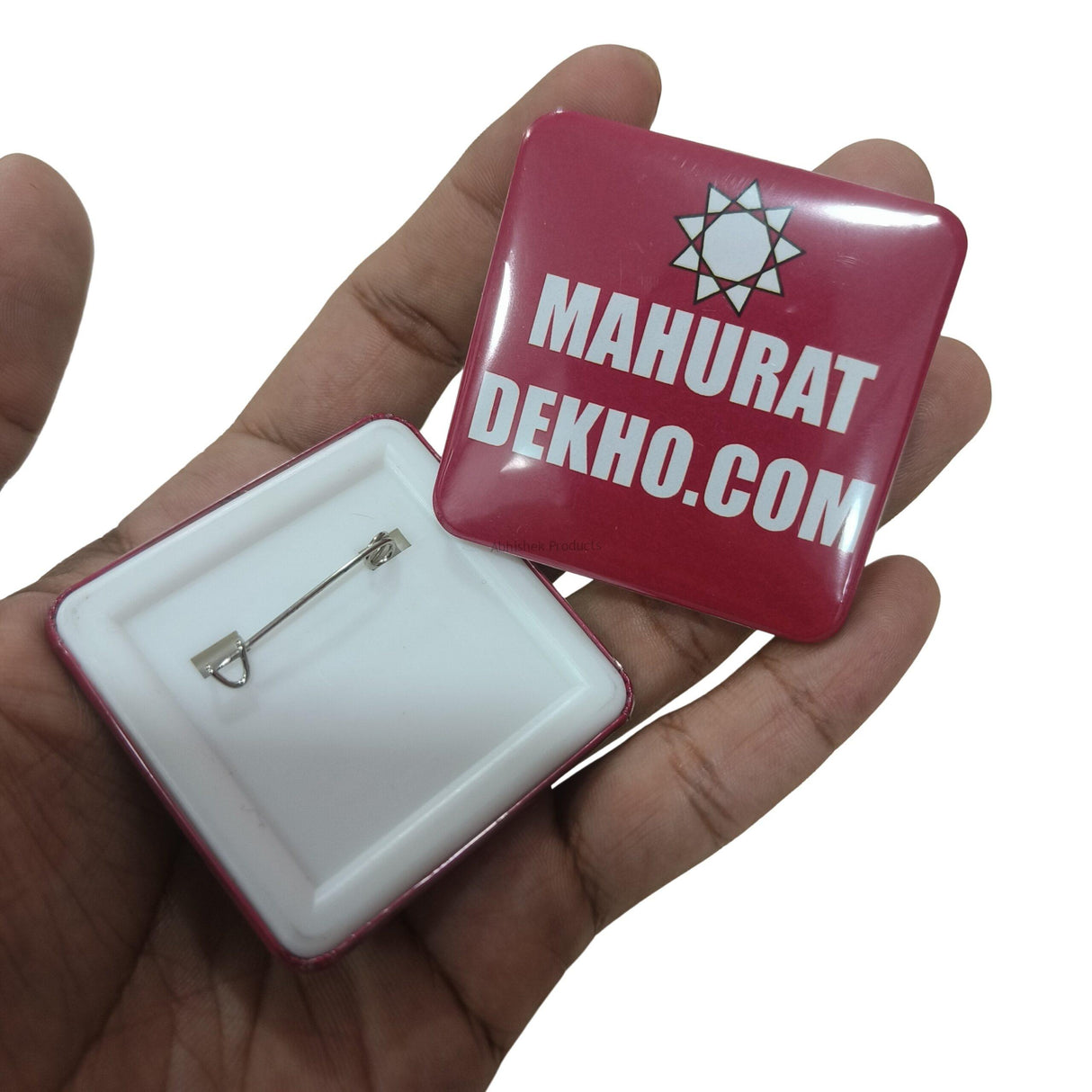 50mm Square Button Badge Raw Material | Pin Back (100pcs) - View 2 - abhishekid.com