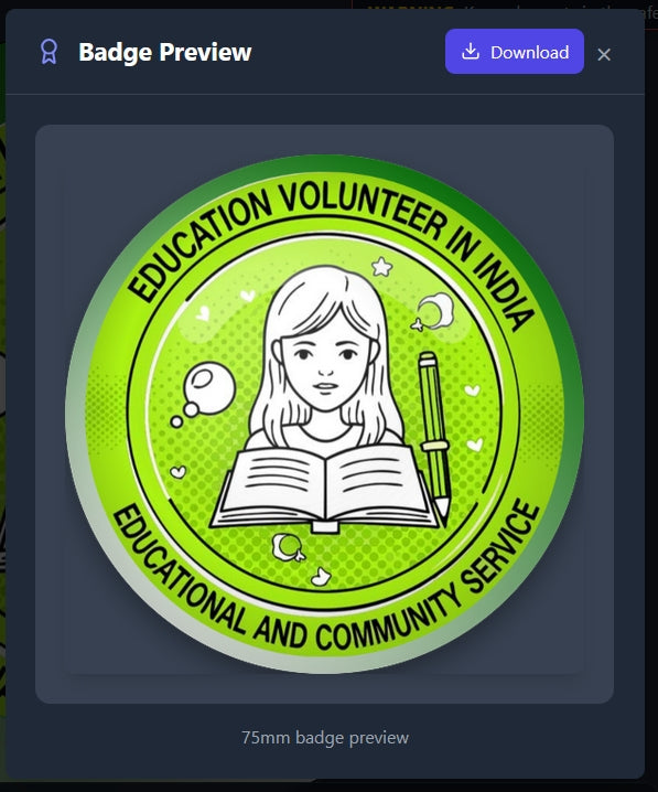 Online Button Badge Design Tool managing badge graphics for school campaign supplies.