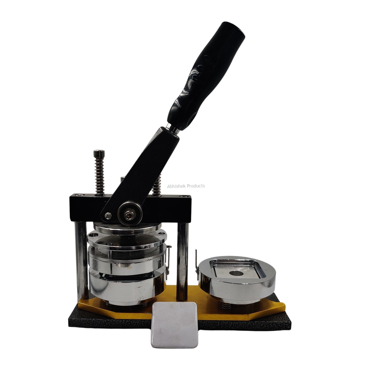 Square Button Badge Machine 50x50mm for custom merchandising and mass promotional event badge production.