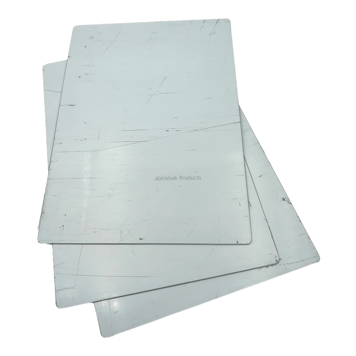 Stainless steel PVC ID card fusing plate for employee badge manufacturing and corporate security setups.