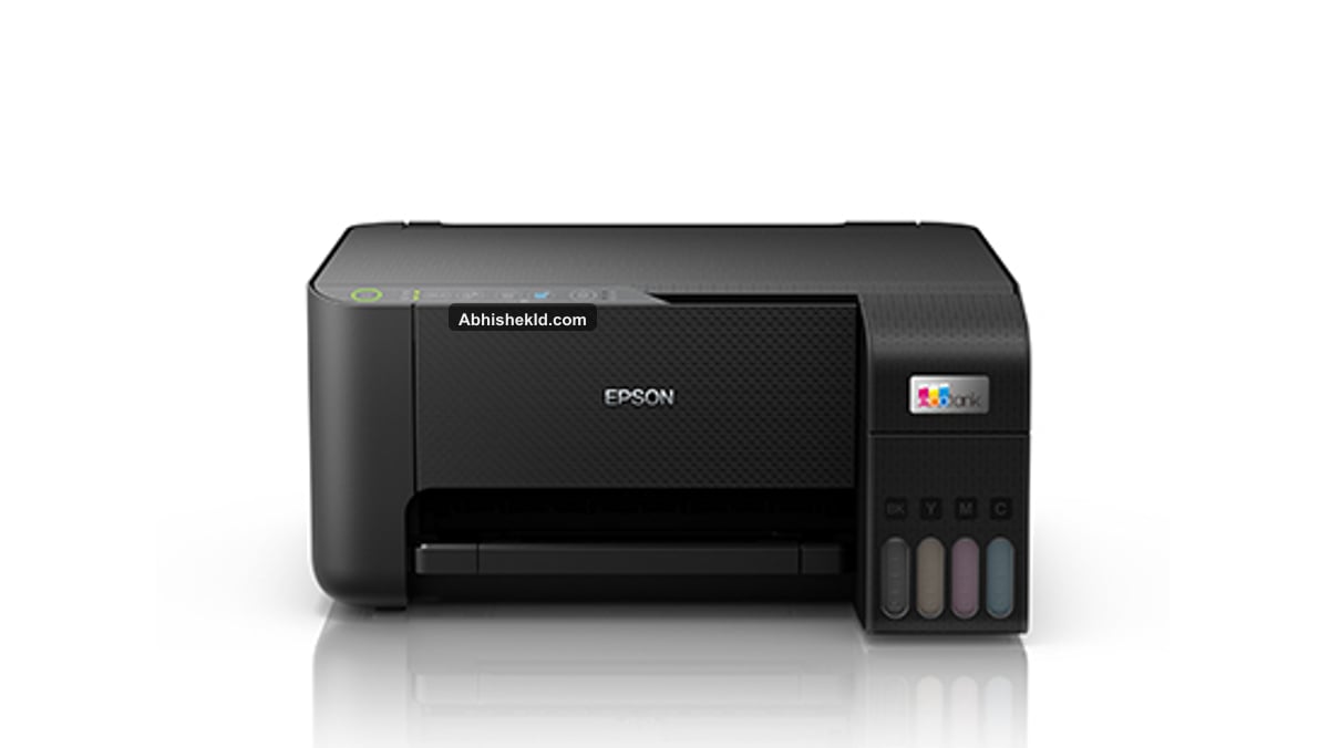Epson EcoTank L3260 A4 all-in-one ink tank printer front view with integrated ink tanks