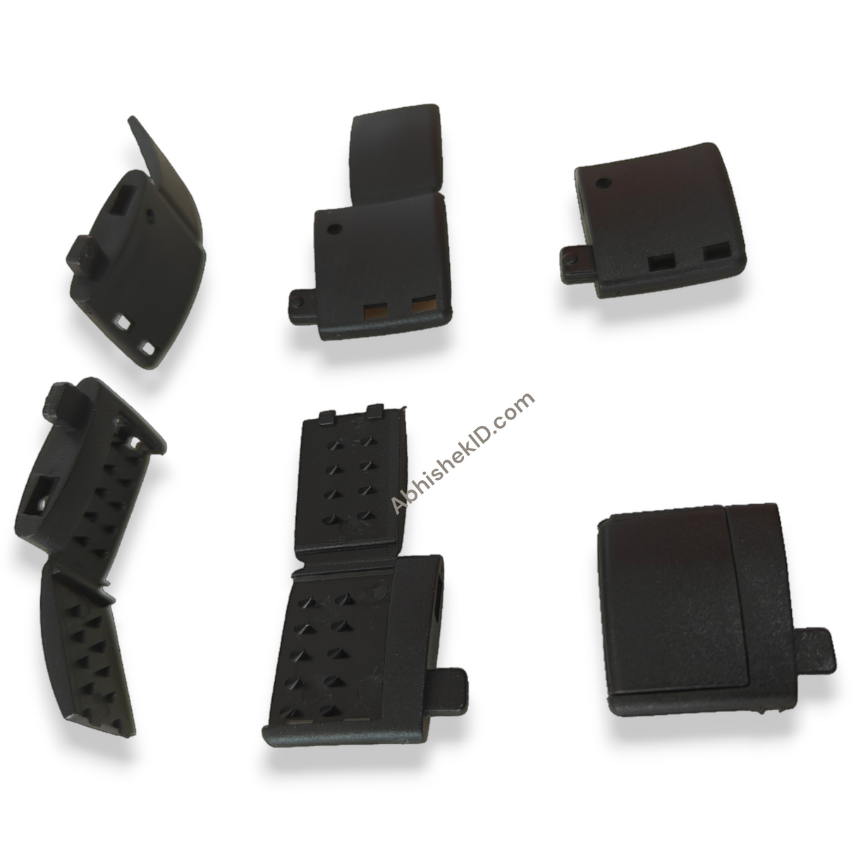 central joint for id card lanyard tag for use in corporate company, plastic black attachment bit for joining tag near neck, neck joint (4)