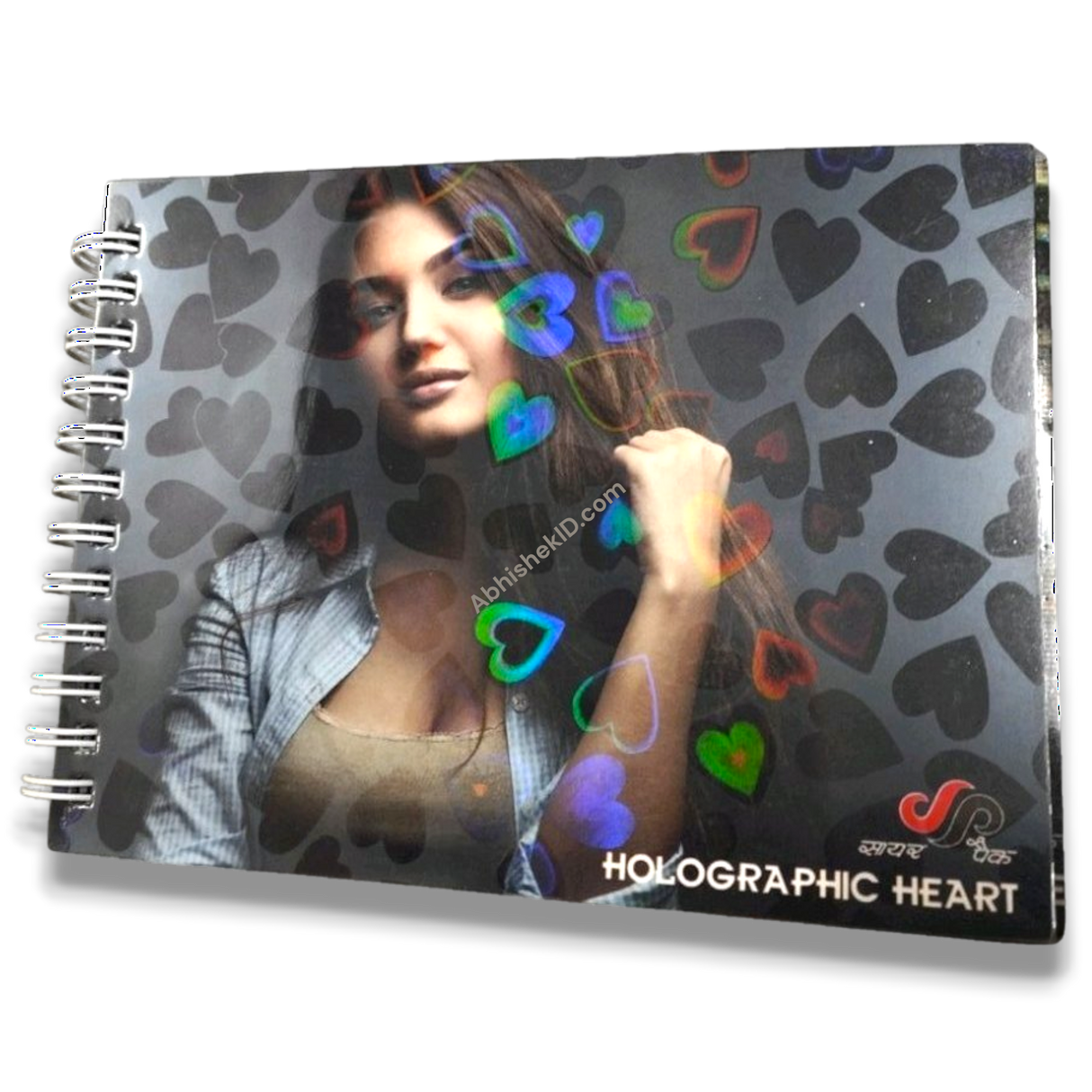 Holographic Heart Thermal Lamination Roll, 330MM x 100M x 27 Micron, clear film with iridescent heart pattern