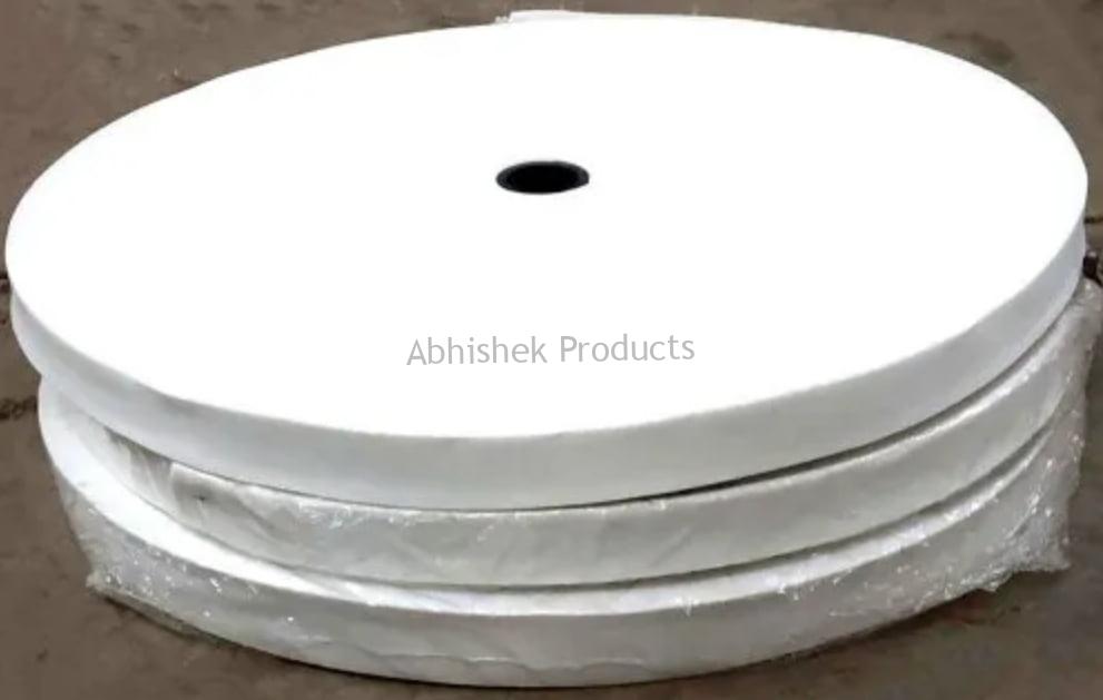 16mm white satin lanyard material roll close up texture