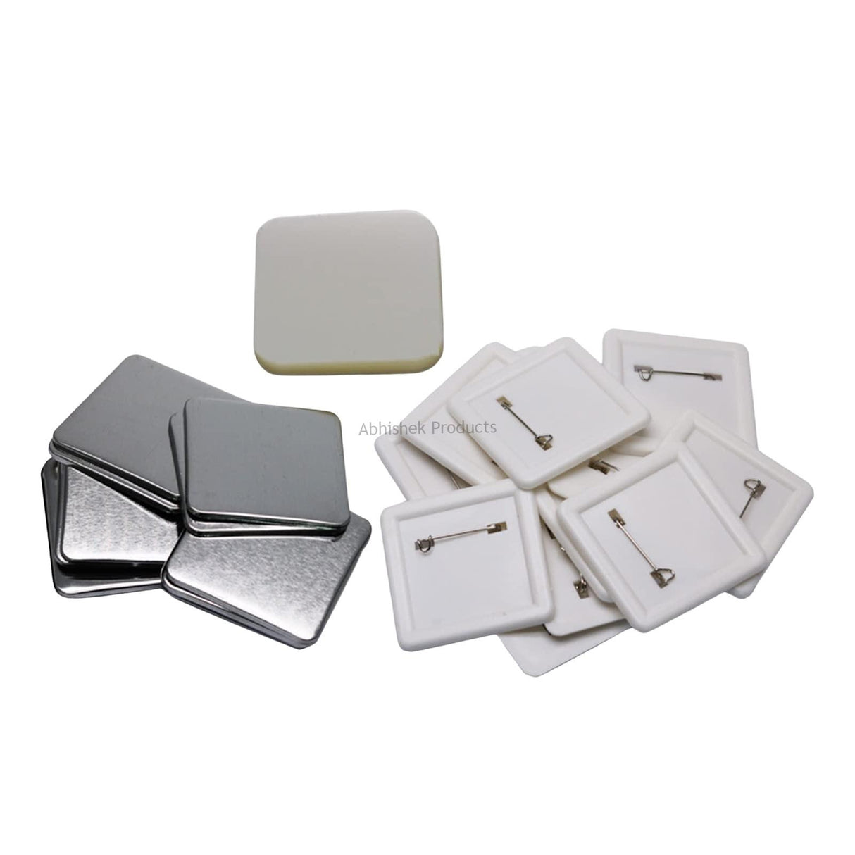 50mm Square Button Badge Raw Material | Pin Back (100pcs) - View 1 - abhishekid.com