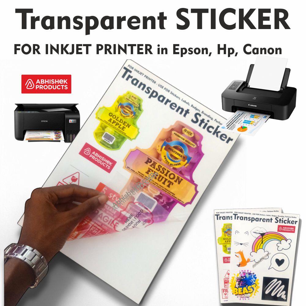 A4 Transparent Inkjet Sticker for permanent self-adhesive window clings and promotional marketing materials for retail.