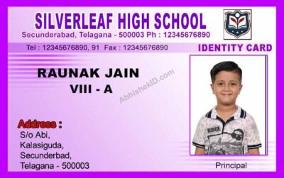 Editable PSD design for designing school ID badges, featuring professional elements