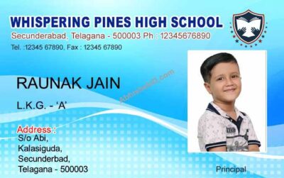 Editable PSD design for designing school ID cards, featuring professional elements