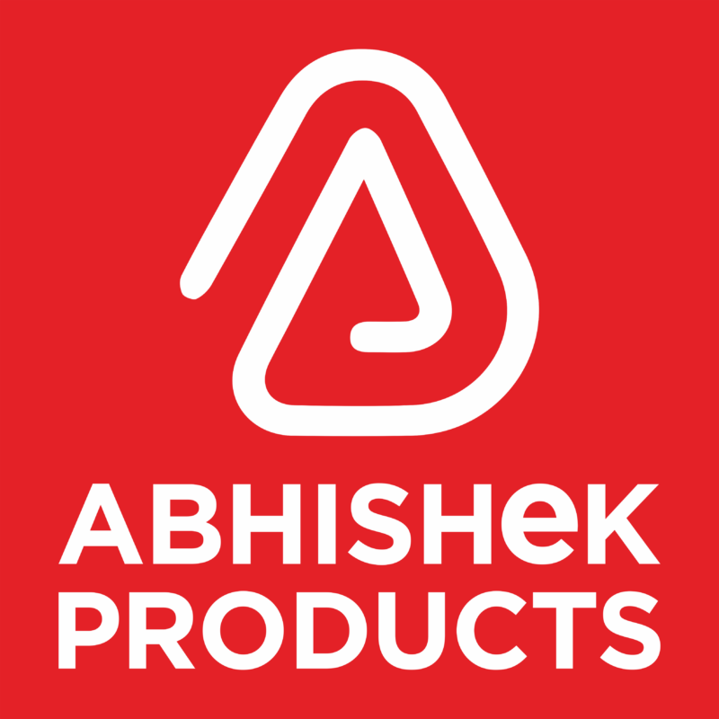 ABHISHEK LOGO ABHSIHEK PRODUCTS SQAURE RED BACKGROUND SQAURE CORNERS