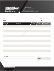 Structured bill book design layout for freelancers For Medicare