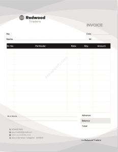 Minimal bill book outline design for printing For Traders