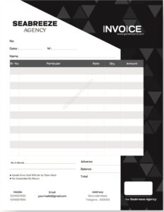 Editable bill book template for small business owners For Agency