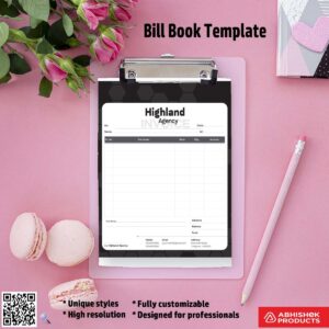 Minimal bill book design template for quick use For Agency