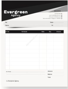 Minimalist bill book layout for small businesses For Agency